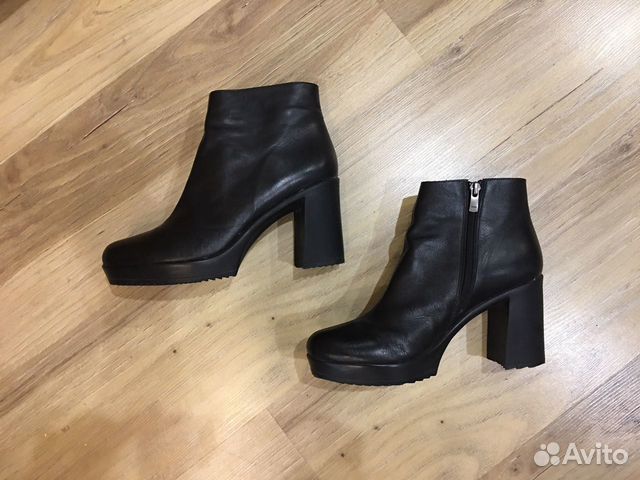 Кожаные ботильоны на платформе