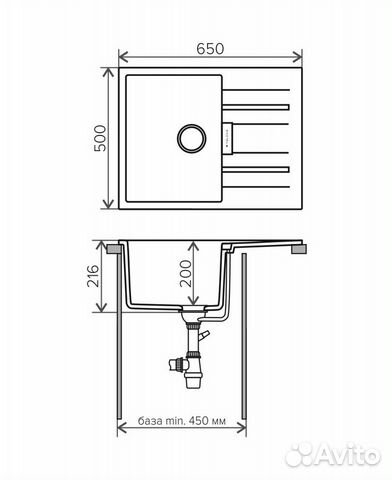 Кухонная мойка tolero loft TL-650 / Серый Кухонная мойка tolero loft TL-650 / Серый