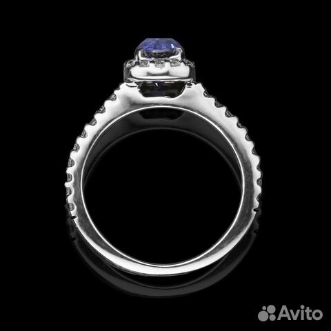 Кольцо бел.зол. с сапфир. 1,41 ct и брилл. 0,45 ct
