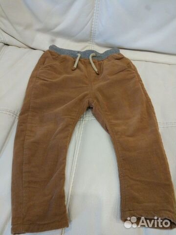 Брюки вельветовые утеплённые zara 98 р