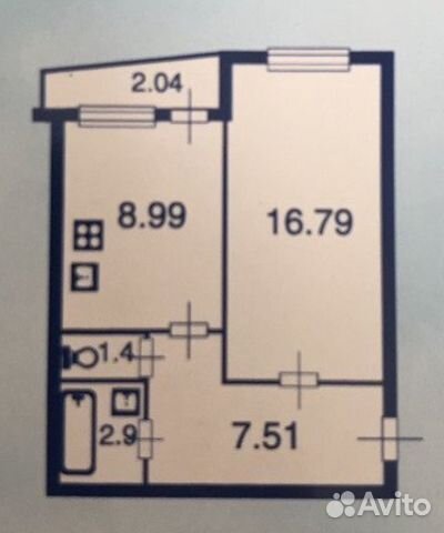 1-к квартира, 33 м², 5/15 эт.