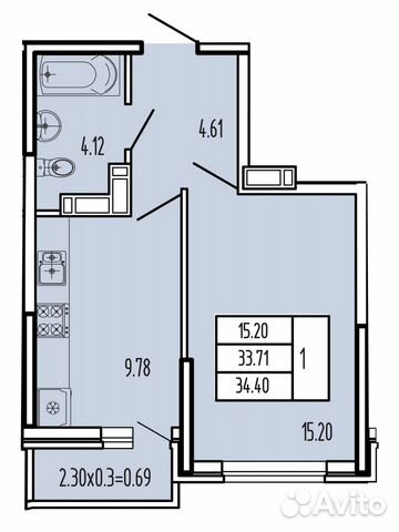 1-к квартира, 35.5 м², 11/17 эт.