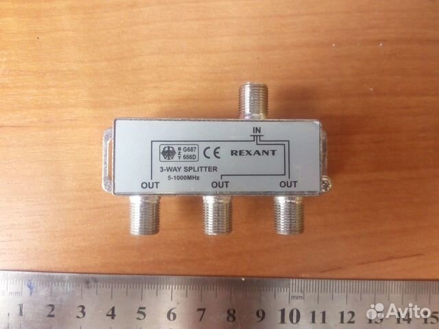 Сплитер (разветвитель) для антенного кабеля rexant