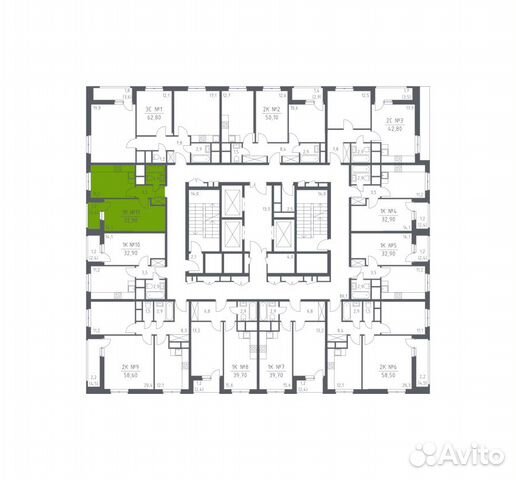 1-к квартира, 32.9 м², 6/32 эт.