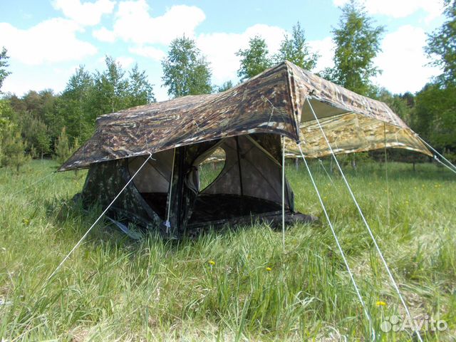 Палатка Куб 2,50-190 3-сл,Откр стен,пол+ант-дожд