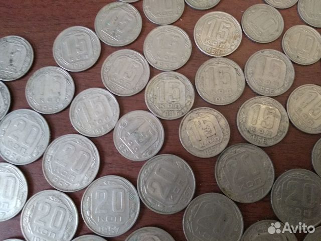 Монеты СССР -10,15,20 копеек с1940 по 1957г