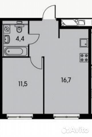 1-к квартира, 37.9 м², 3/28 эт.