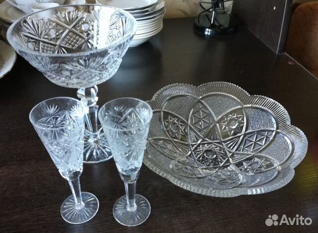 Хрустальная ваза для фруктов с салатницей Хрустальная ваза для фруктов с салатницей