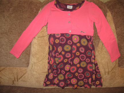 Платье с длинным рукавом трикотажное для девочки