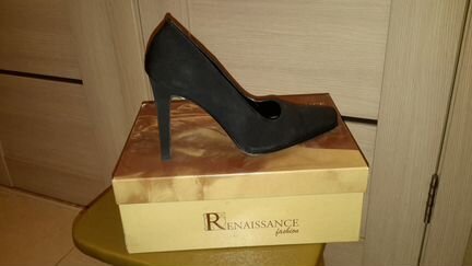 Черные туфли Renaissance Италия текстиль