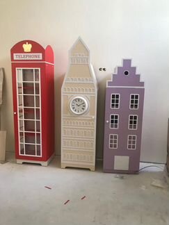 Шкафы домики в детскую. Стенка из шкафов Ш-5