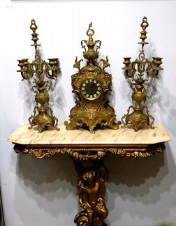 Часы каминные с канделябрами, к.19 - 1 пол. 20 в