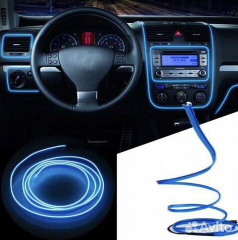 Гибкий/холодный неон для автомобиля 5м
