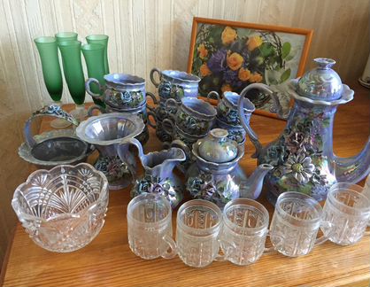 Посуда СССР Цветное стекло Хрусталь