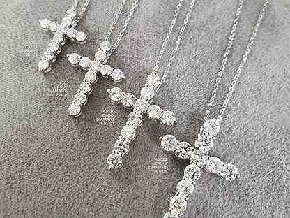 Крест с природными бриллиантами - 1 карат