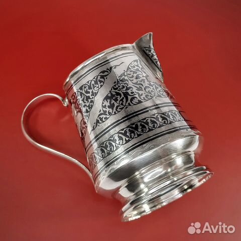 Молочник серебро 875 проба Кубачи СССР