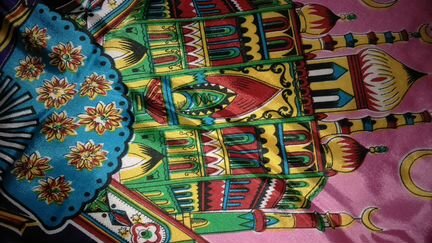 Платок, натуральный атлас. Африка времен СССР