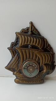 Термометр комнатный кораблик,ссср,чеканка
