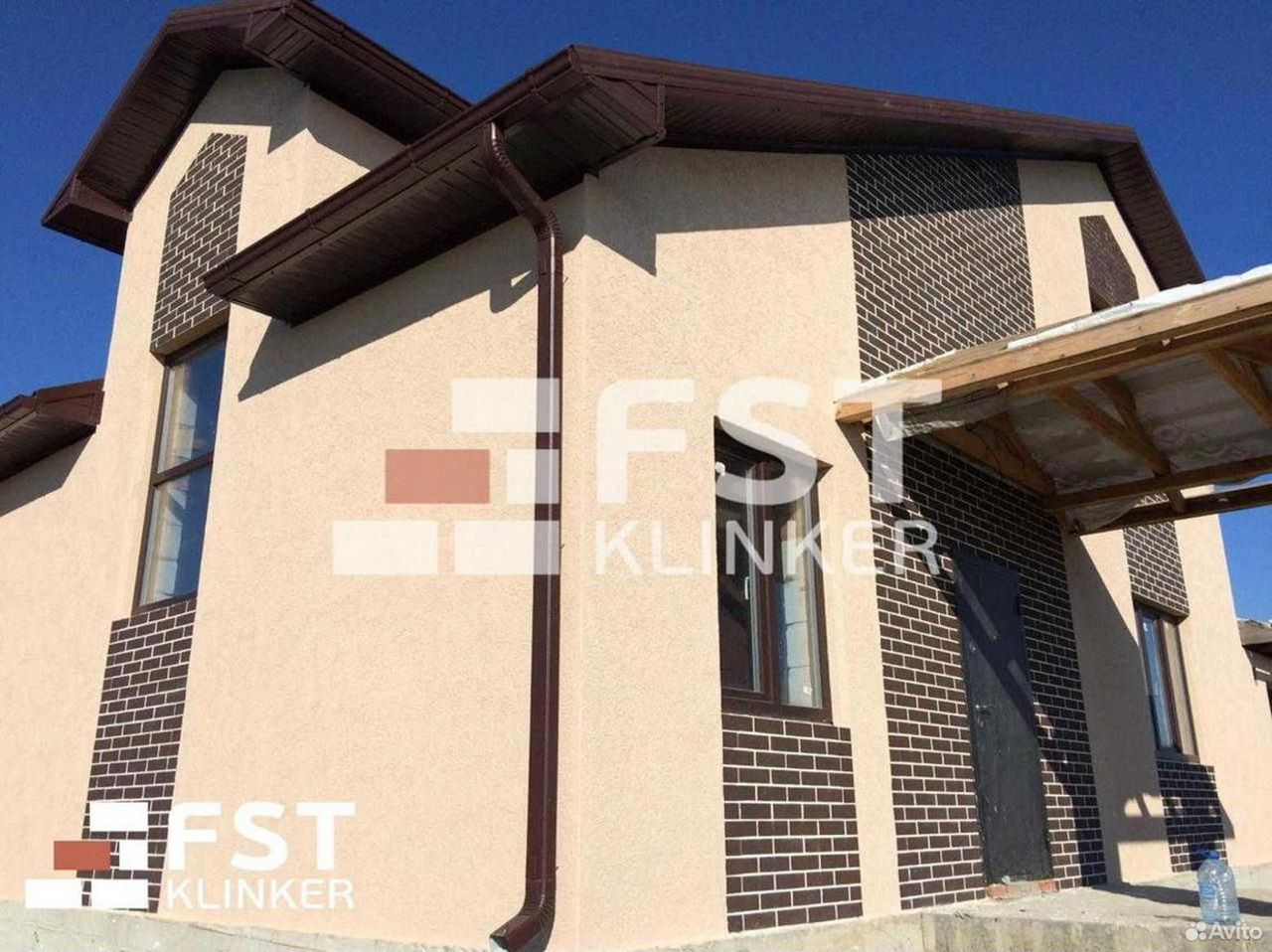 Гибкая клинкерная плитка fst с защитной пленкой на фасадной сетке