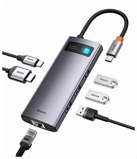 USB-концентратор Хаб Hub Baseus 6 в 1 cahub-CW0G