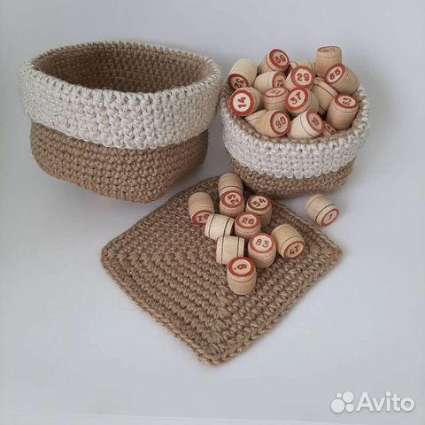 Набор корзин из джута (3 штуки)