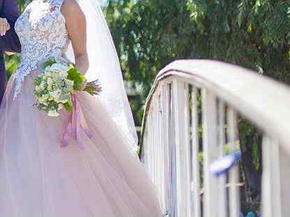 Свадебное платье цвета айвори (44-46р )