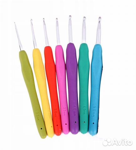 Крючки для вязания с резиновой ручкой