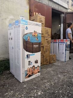 Каркасный бассейн bestway 366х122 см ротанг компле