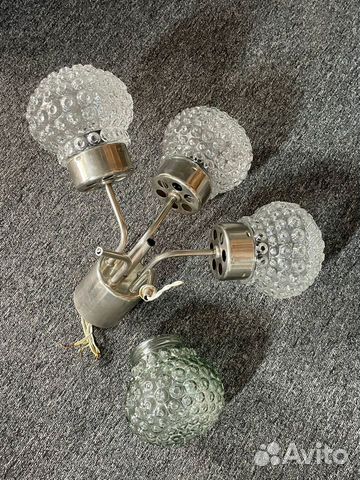 Люстра / бра ретро винтаж ссср, плафоны стекло