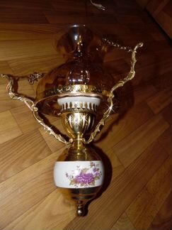 Люстра СССР Латунь Фарфор. Винтаж