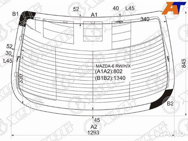Стекло заднее mazda mazda6