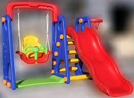 Комплекс качели плюс горка пластиковые