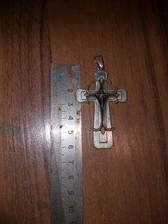 Крест нательный большой с накладкой