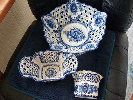 Гжель. Ваза. Конфетница