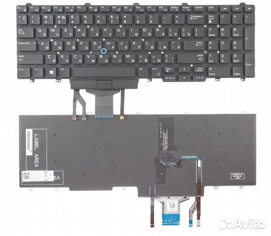 Клавиатура Dell E5550 со стиком, с подсветкой