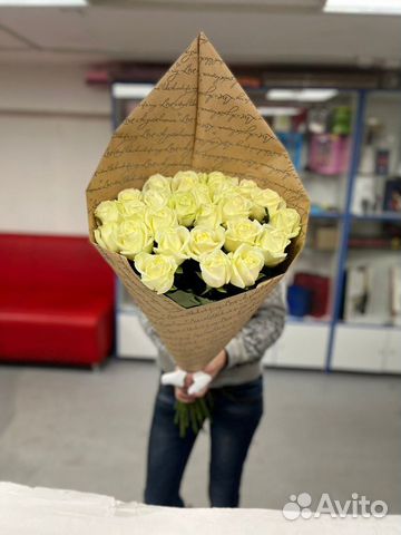 Цветы 25 роз 70 см