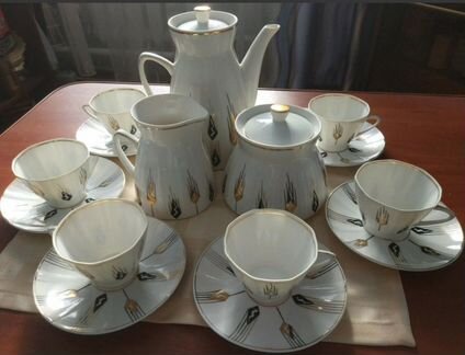 Фарфоровый сервиз СССР Золотой колос