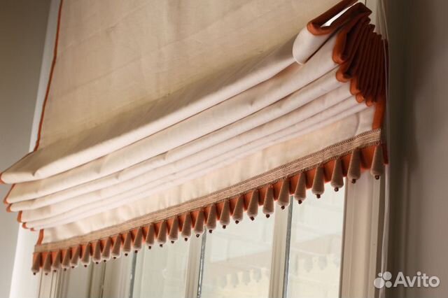 Римские шторы с кисточкой фото
