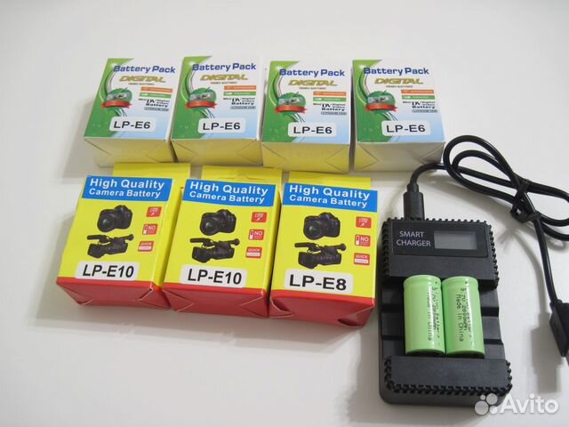 Акб LP-E6 -E8 -E10, BP-511A, CR123A для Canon EOS