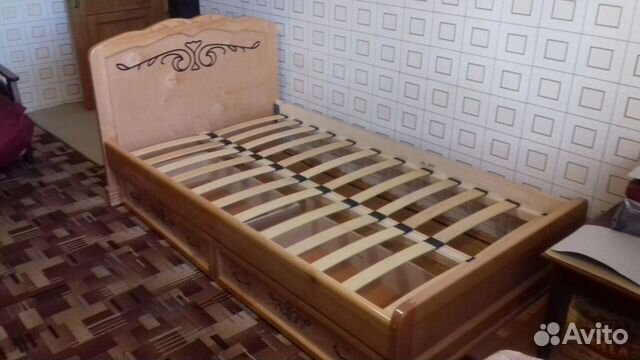 Кровать Муза с ящиками низкое изножье массив дерев