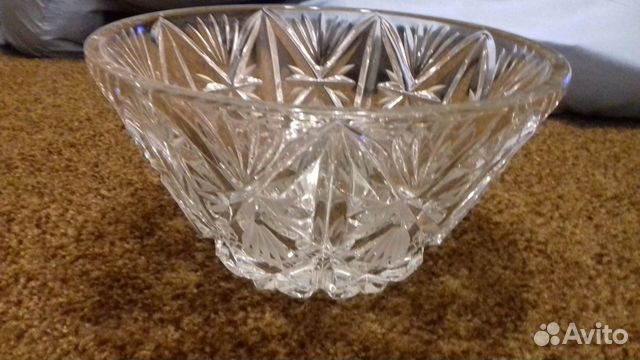 Большая хрустальная ваза для фруктов