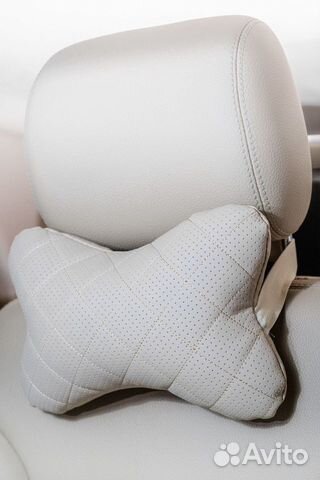 Подушка на подголовник ромб экокожа перфорирова