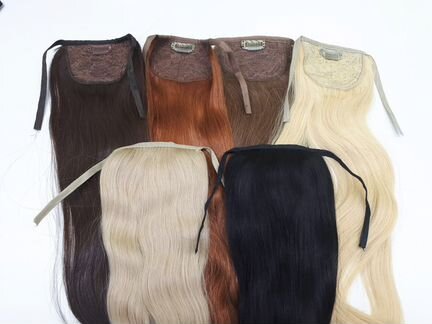 Шиньон-хвост из натуральных волос 50 см