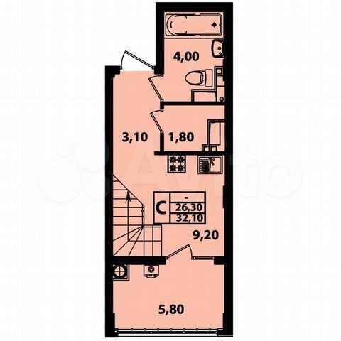 Квартира-студия, 32,1 м², 12/12 эт.