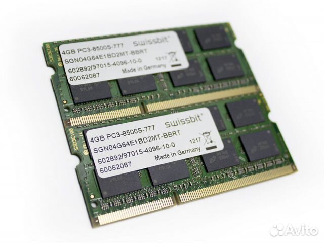 DDR3 4Gb для ноутбуков 1066MHz Swissbit PC3-8500S