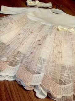 Детское платье штанишки и повязка(комплект)