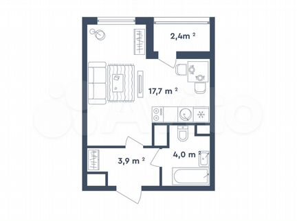 Квартира-студия, 26.8 м², 5/26 эт.