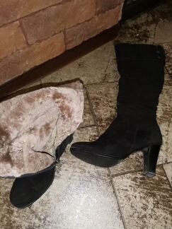 Замшевые сапоги