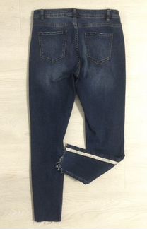 Джинсы с лампасами синие металлик скинни Ostin