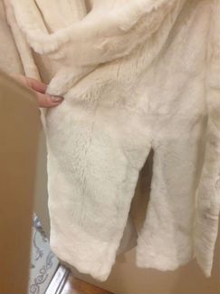 Шуба из кролика с чернобуркой